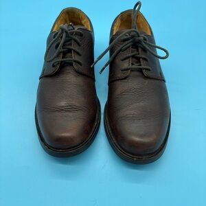 H.S. Trask H8504-200  lace up Brown Leather Plain Toe Oxford Shoes Men's 9.5M